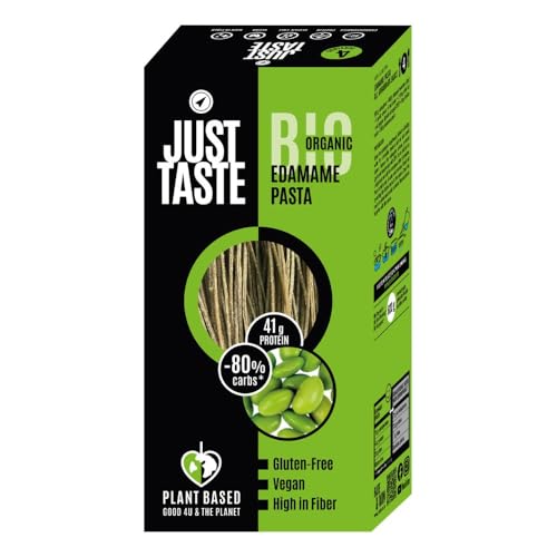 JUST TASTE – BIO Edamame Spaghetti/Capellini - 37g PROTEIN - Edamame Nudeln ideal für Sportler - Low Carb - 250g (6er Pack)