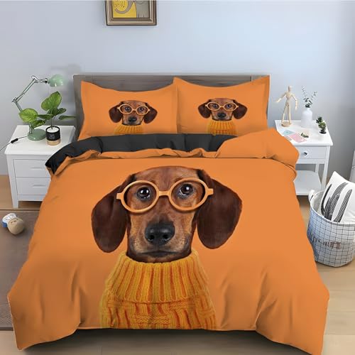 Housse de Couette 200x200 Teckel en Microfibre Douce à Fermeture Éclair - 2
