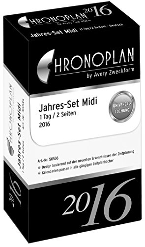 Chronoplan 50536 Kalendarium Jahres-Set Midi, 1 Tag/1 Seite, 2016, 1 Stück, weiß Chronoplan 50536 Kalendarium Jahres-Set Midi, 1 Tag/1 Seite, 2016, 1 Stück, weiß