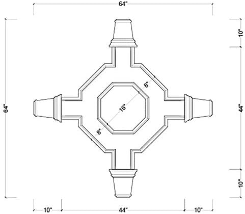 Coffered Ceiling Medallion Kit - 64" - OCTAGON