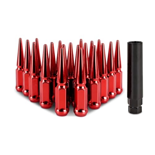 Image of Mishimoto Spiked Lug Nuts, M12x1.5, 20-PC Set, Red