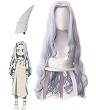 JIAJIAHONG Eri Wig, Anime My Hero Academia Eri Cosplay Long Curly Blue Gray Hair Women Halloween for...