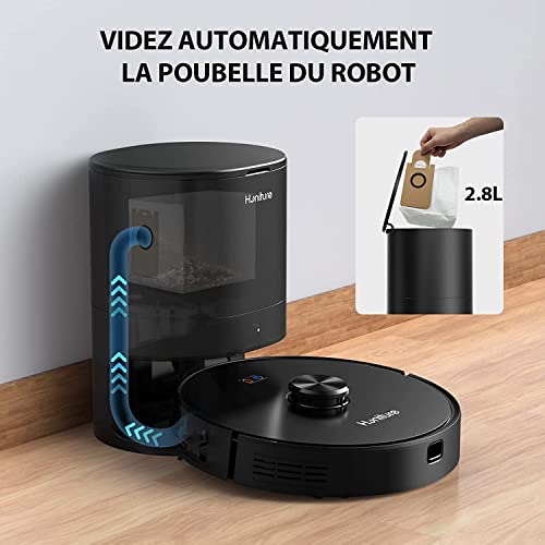 Aspirateur Robot, HONITURE Q6 Robot Aspirateur Laveur Modèle 2022, 2700Pa, Cartographie 3-étages et Navigation Laser, Station à Auto-vidage, Pressurisation Tapis, WiFi/APP/Alexa, pour Poils d'animaux - Image 3