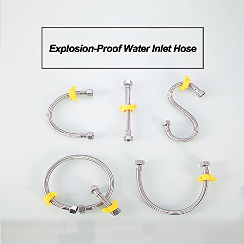 Manguera de grifo trenzada de acero inoxidable 304, conector flexible de 4 m para calentador de agua y colas de agua fría individuales, solución de fontanería duradera y a prueba de fugas