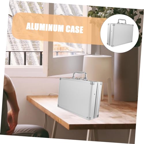 Mallette de poste de travail portable en aluminium argenté pour instruments - 8