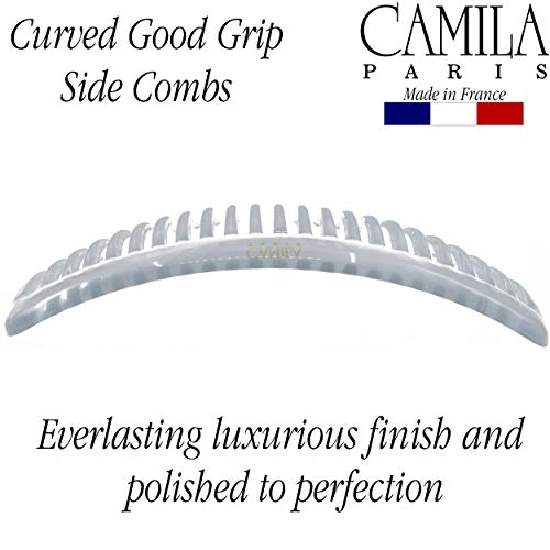 Camila CP2911 French Side Combs Large Curved, Clear French Twist Hair Combs Decorative thumb #3