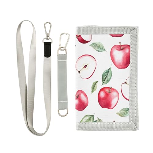 Kids Wallets for Boys Girls Toddler Trifold Wallet Children Small Apples Fruits with Zipper Coin Pocket