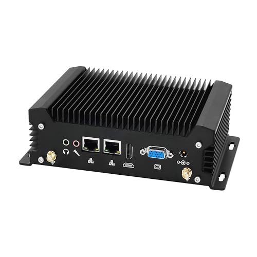 PeeliCeeli Fanless Industrial Mini PC Core i3-1215U, 2X Gigabit Ethernet, 2X RS-232 COM, 2 HD Display, WiFi&BT, Win 11 Pro/Linux/Embedded Mini Computer, DDR5 8GB RAM 256GB NVMe SSD