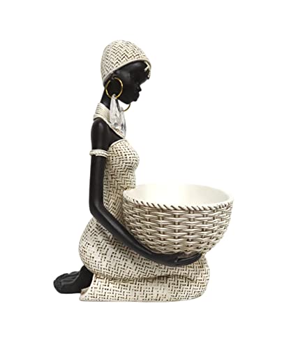 Lescafita African Statues And Sculptures For Home Decor, Tribal Art Figurines For Living Room Decorations, Gold Vintage Aesthetic Ornament For Bookshelf And Tables, Housewarming Gifts For Women #TOP3