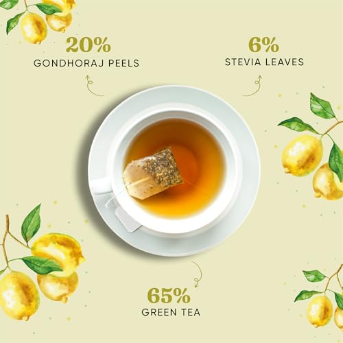 Image of Dorje Teas Gondhoraj Lemon & Honey Darjeeling Tea | 30 Pyramid Teabags (Pack of 1) | Selim Hill Estate | Zesty Gondhoraj Lemon with Stevia | Promotes Immunity & Relaxation | Organic Whole Leaf Blend | 30 Cups