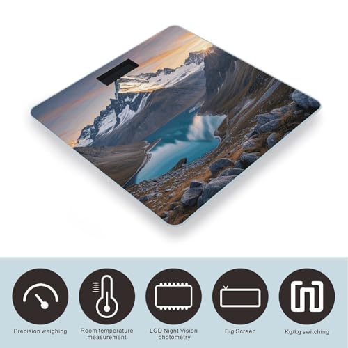 Báscula digital de baño Sunrise Mountain con pantalla LCD brillante miniatura 3