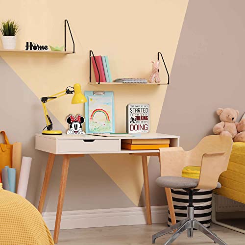 Image of Disney Minnie Mouse Head Shelf Sitter Decor | Chunky Wood Block Cutout for Kids' Bedroom, Play Room or Office