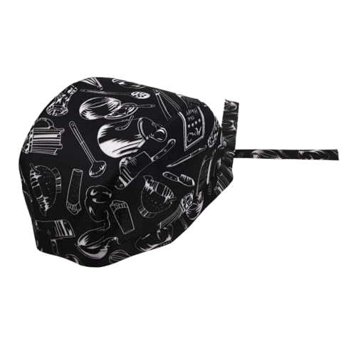 Toque de chef Healvian pour homme - Chapeau de cuisine noire et doublée