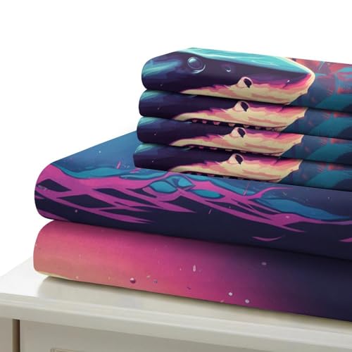 Housse de couette fermeture éclair requin 3D pour faire son lit facilement