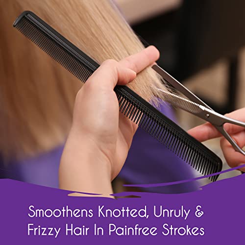 Mars Wellness 7\" Hair Styling Comb (Bulk Pack of 24) - Plastic for Men & Women - Black Set - Heat Resistant for All Hair Types - for Salon, Barbershops, Home - Made in USA