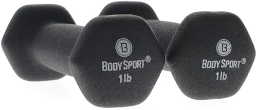 Body Sport Neoprene Dumbbell  Dumbbells for Exercises  Strength Training Equipment  Neoprene Dumbbells  Home Gym Accessories  Weight Training  Pair