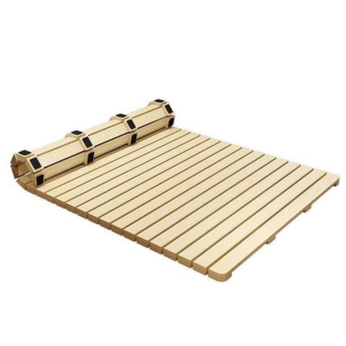 TVTKEすのこベッド 折りたたみ、ベッド マット すのこマット 折りたたみ ロール式 シングル 天然松、通気 滑り止め 強力な耐荷重 (190*150CM)