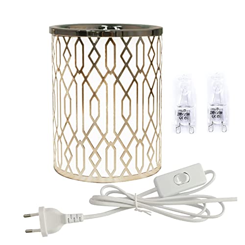 Lámpara Calentadora Velas, Quemador eléctrico de cera for derretir, calentador de velas de metal, calentador de fragancia for cera perfumada, juego de ambientador for el hogar, dormitorio, spa, decora