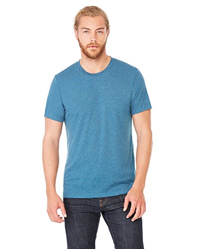 Image of Canvas Mens Triblend Crew Neck Plain Short Sleeve T-Shirt (S) (Steel Blue Triblend)