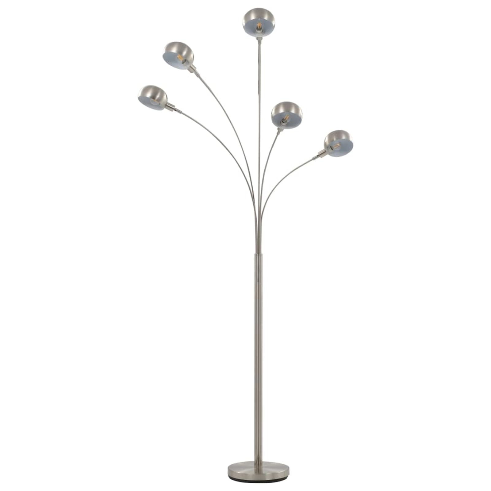 Lampada da Terra ad Arco Moderna 5 Luci Regolabile in Altezza E14 Nero e Oro Acciaio Foglia d'oro 200 cm