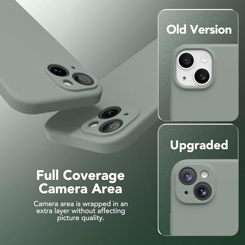 Image of Magnetic for iPhone 15 Plus Case, Compatible with MagSafe, [Full Camera Protection][Screen Protector] Silicone Shockproof Protective Phone Case for iPhone 15 Plus 6.7 inch, Calke Green