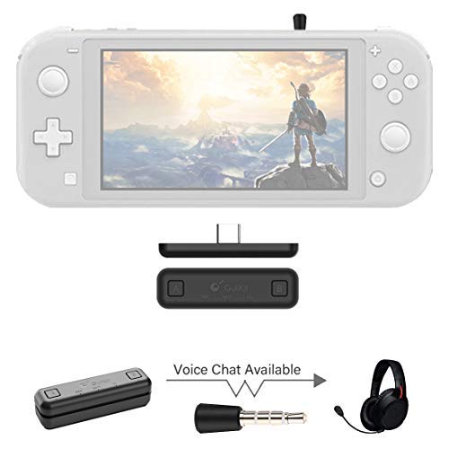 GuliKit Route Air Pro Bluetooth-Adapter Kompatibel mit Nintendo Switch & Switch Lite PS4-PC, Dual-Stream-Bluetooth-Funksender mit aptX LL,