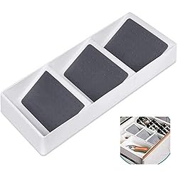 SNAGAROG Especiero para Cajón Cocina Antideslizante, Organizador de Especias 3 Niveles de Plástico, Especiero Inclinado para Armario, Estante para Especias para Cajones, Condimentos (38,2x14,7x5cm)