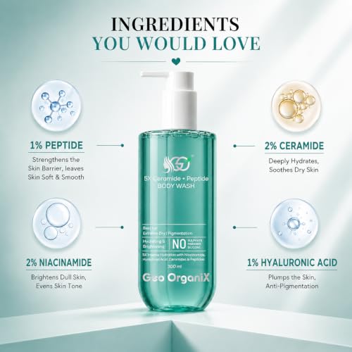 Image of 5X Ceramide + Peptide Hydrating Body Wash, 300 ml, Pack of 3