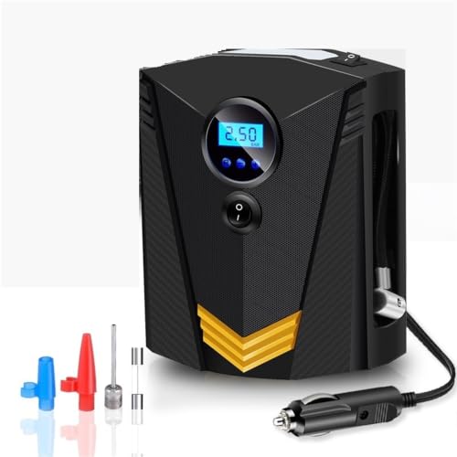 Inflador ruedas coche 12V con lámpara LED integrada y diseño ligero portátil