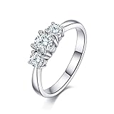 springlight ✦ regali per donne anelli di diamanti di moissanite, argento sterling s925 d colore vvs1 chiarezza moissanite anelli con 3 pietre anello di fidanzamento regalo di nozze., argento sterling