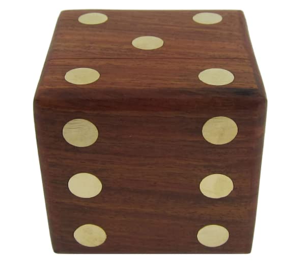 KAM Home - Caja de dados de madera con cinco dados para Navidad