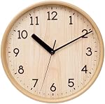 Easy-to-Read 10 Inch Wall Clock Silent, Non-Ticking Decorative Rustic Analog Quartz Wall Clock Battery Operated for Bedroom Living Room Kitchen Farmhouse Office School (Graining)