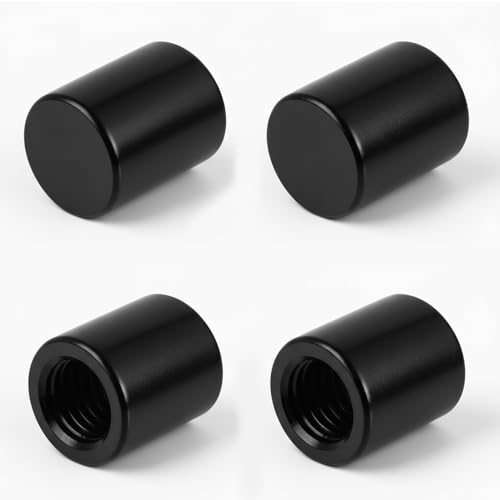 LOUSACE 4Pack Screw Caps for Bathroom Vanity Light Fixtures Black M4 Bathroom Light Fixture Cap Nuts Replacement Lamp Knob Nuts Lamp Lock Up Screw Top Lamp Finals Decorative Hardware Kit