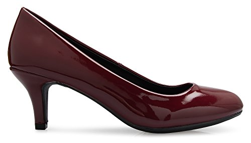 Image of Olivia K Women's Comfort Classic Round Toe Kitten Low Mid Heel Dress Pumps