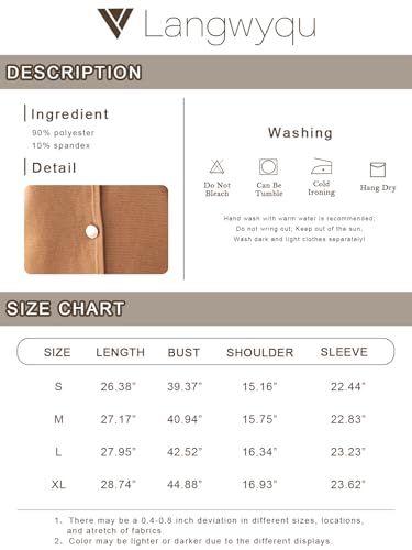 Langwyqu Womens Crew Neck Button Down Cardigan Sweaters Blazer Casual Long Sleeve Knit Solid Sweater With Pockets Khaki thumb #4