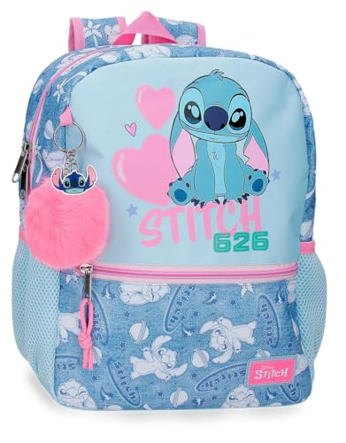 Joumma Disney Stitch Hearts Mochila de Paseo 13" Azul 27x33x11 cms Poliéster 9,8L