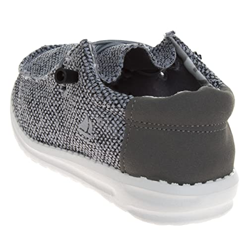 Josmo Kids Sail Slip On Shoes - Little Kids Boys Girl Loafers Casual Canvas Lace Up - Grey (4 Big Kid) #TOP4
