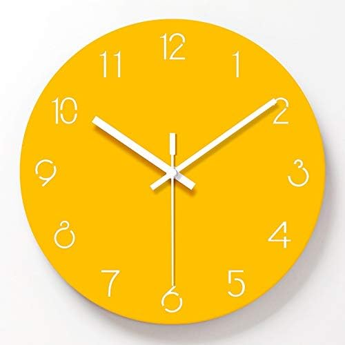 Pure Yellow Wall Clock Creative Frameless Silent Watches Nordic Fresh Personality Living Room Kitchen Decorative Wall Clock