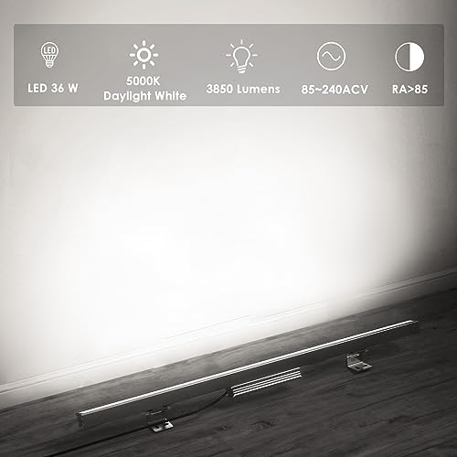 Nanzgecc 36W Led Wall Washer Light, 5000K Daylight White 3.2Ft 120V Wash Light Bar, 3850Lm Ip67 Waterproof Plug In Lights For Outdoor Indoor Lighting Project Church Landscape Garden Building-2 Pack… #TOP2