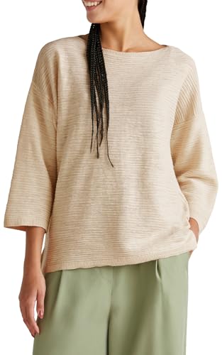 United Colors of Benetton Maglia SC Barca M/L 115GD10CT Maglione, Beige, M Donna