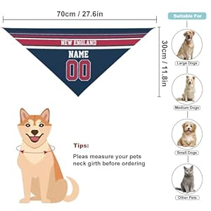 New England Personalized Dog Bandana Custom Design Name Number Dog Scarf Personalized Football Dog Bandana Gifts for Dogs Cats  Cucciolini Doodles New england personalized dog bandana custom design name number dog scarf personalized football dog bandana gifts for dogs cats   cucciolini doodles