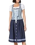 trachtenmieder grün Mieder mit Satinschnürung Stockerpoint Damen Mieder Julia, Rauchblau, 40