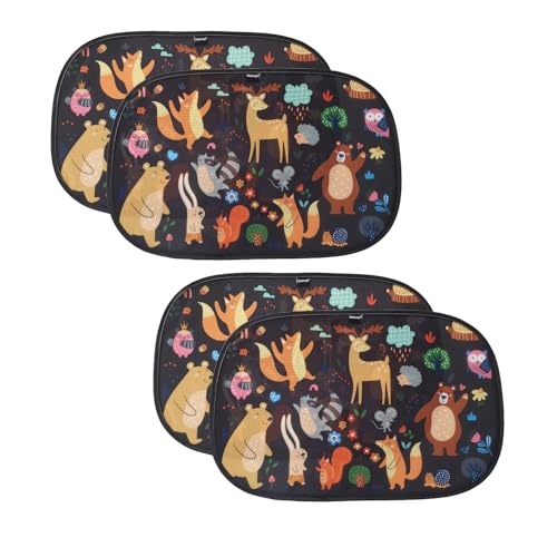 Image of Enovoe Car Window Shades (4 Pack) - Sun Shade Blocker for Baby & Children, Cling Windows Cover, Glare Shield and UV Rays Protection, Side Window Screens for SUV, Mesh Car Windows Shade (21"x14")