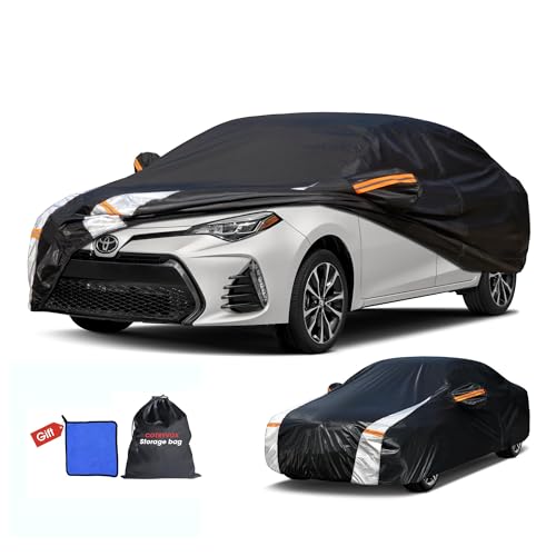 Image of Toyota Corolla Car Cover 100% Waterproof All Weather, Gift with Towel, 10 Layers Car Cover Custom Fit 2009-2026 Toyota Corolla, Full Exterior Cover Rain Sun UV Protection with Door Zipper.