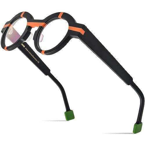 Image of HEPIDEM Multicolor Acetate Glasses Frame Women,Oversize Round Optical Eyeglasses