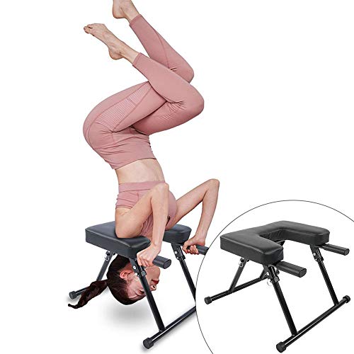 Brrnoo Yoga hoofdstand kruk, inklapbare inversiestoel multifunctionele fitness yoga hoofdstand stoel inversiebanken voor thuis fitness hoofdstandtraine - Image 5