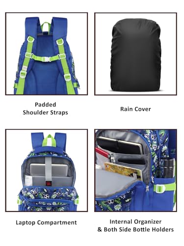 Image of Lavie Sport soccer Laptop Backpack | 36 Liters | Fits Upto 16 Inch | Laptop Compatiable | Rain Cover | Gift for Boys & Girls