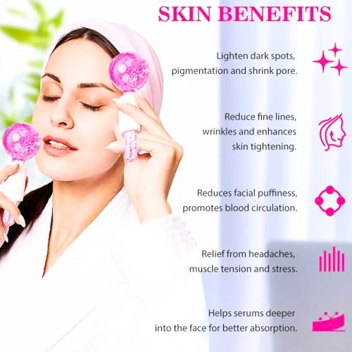 Massageador Profissional Facial e Corpo Ice Globe Cristal da Beleza Gelado Anti Envelhecimento, Anti