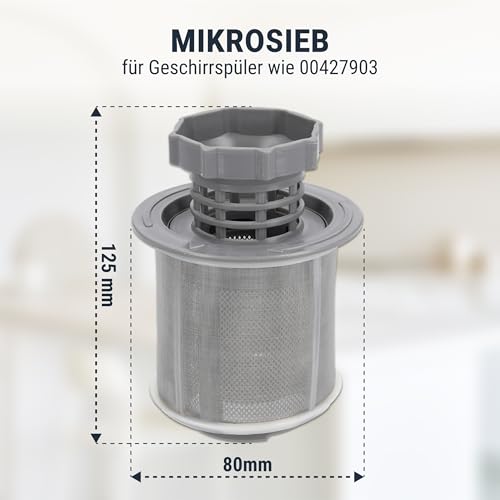 Mikrosieb Feinsieb Set Sieb Ersatz für 427903/00427903 Mikrofilter 3-teilig Filter für Bosch Geschirrspüler Siemens Spülmaschine kompatibel mit Neff, Whirlpool, Philips