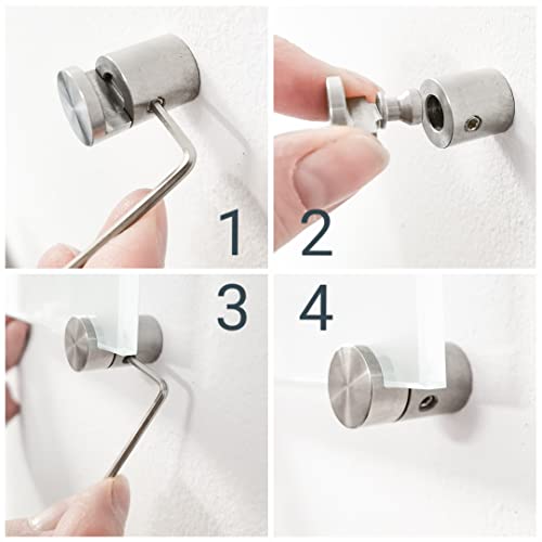 Set di 4 morsetti per vetro, fissaggio a morsetto